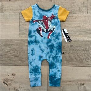 Rags to Raches Spider-Man Blue romper